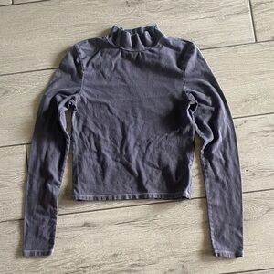 wild fable Long Sleeve Mock Neck Top - Slate Gray
